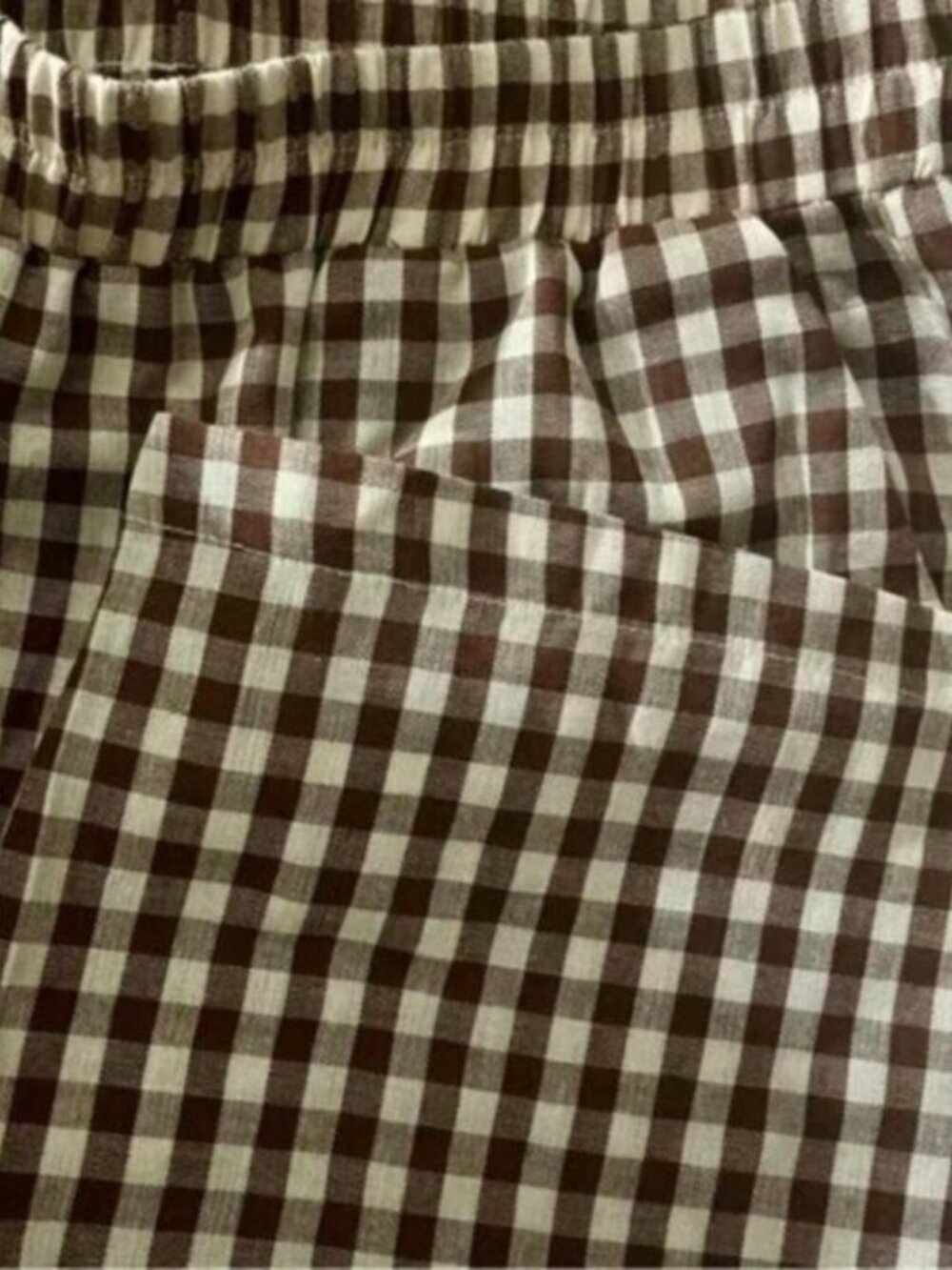 Plaid Gingham Wide Leg Capri Pants - Picture 8 of 10